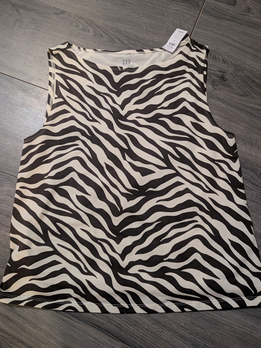 GAP Women's Brown & White Zebra-Print Tank